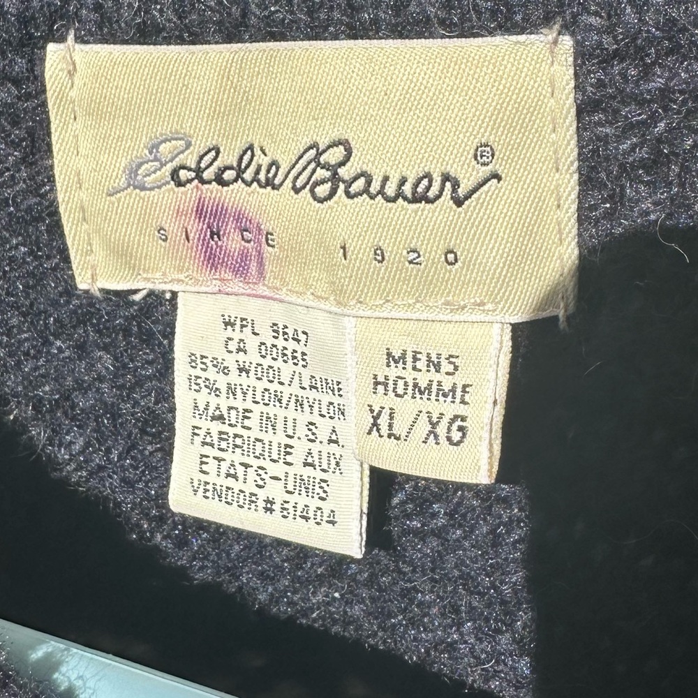 Eddie Bauer Wool Sweater Crewneck Navy size XL - Picture 4 of 14